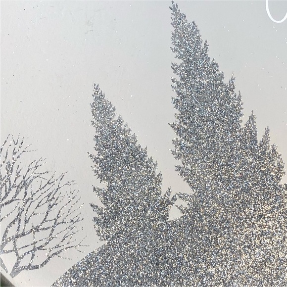 NEW! 🌲Wood White & Silver Lazy Susan “Merry & Bright” - Picture 3 of 6